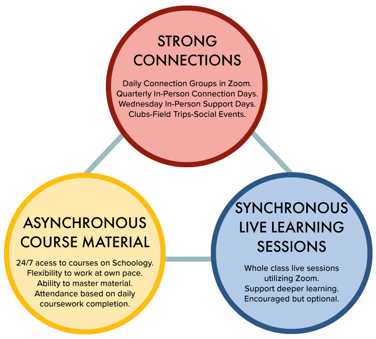 Strong Connections, Asynchronous Course Material, and Synchronous Live Learning Sessions