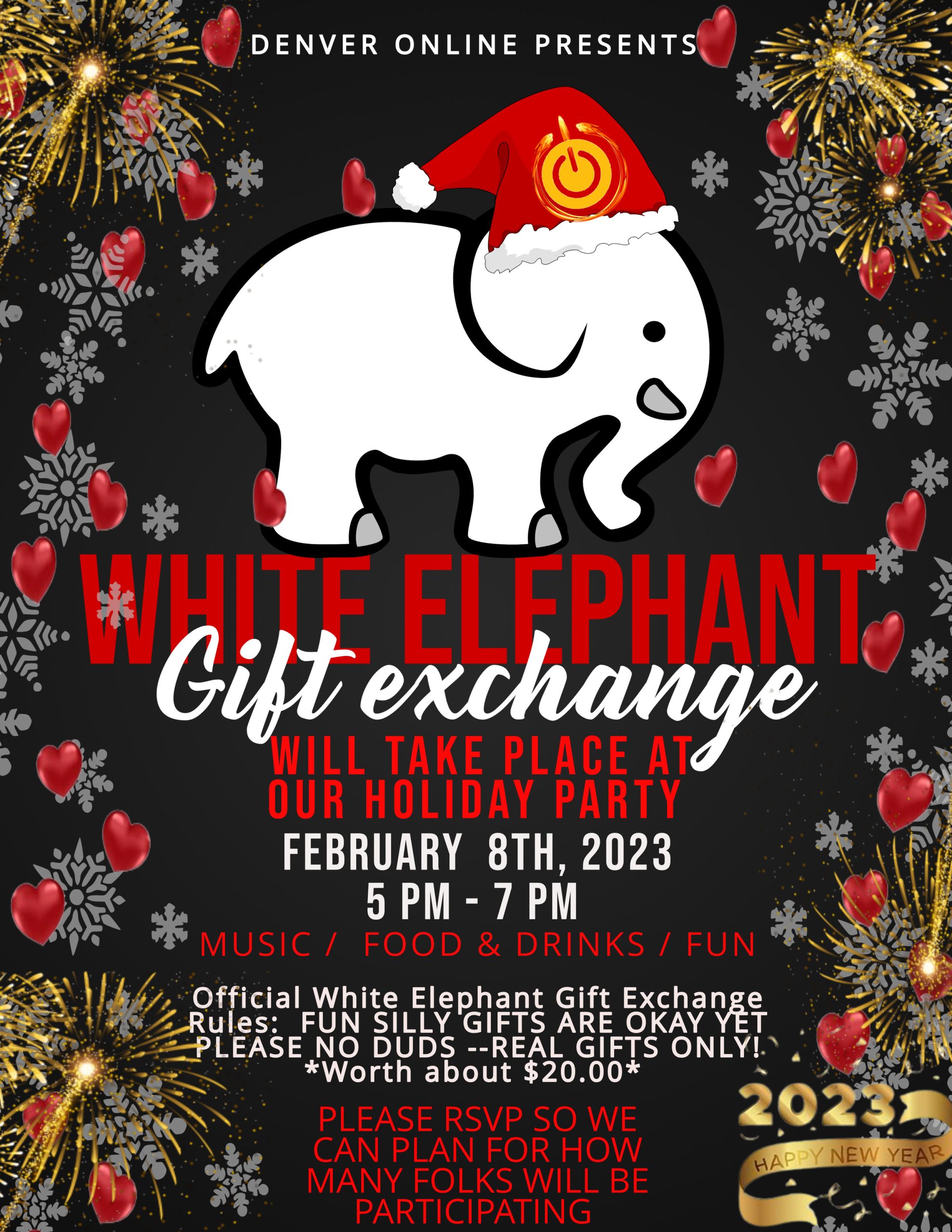 Free White Elephant Gift Exchange Holiday Party Communication